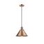 Antique Copper Mini Pendant Light with Glass Shade