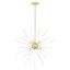 Satin Brass Elegance 12-Light Chandelier with Clear Crystal Rods