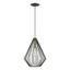 Linz Textured Black & Antique Brass Geometric Pendant Light