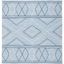 Light Blue and Ivory Wool Cotton Striped Kilim Area Rug