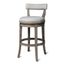 Alexander Reclaimed Oak Swivel Bar Stool with Ash Grey Upholstery