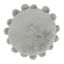 Gray Faux Fur Round Pom Pom Throw Pillow