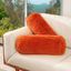 Rust Orange Shaggy Long Hair Bolster Pillows Set