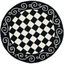 Handmade Black Floral Wool Round Area Rug 47"