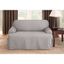 Gray Cotton Duck T-Cushion Loveseat Slipcover