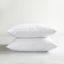 Medium White Duck Feather & Down Bed Pillow Pair with Cotton Shell