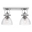 Transitional Hines 18" Chrome Semi-Flush Light with Opal Glass