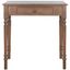 Arina Brown Wood Spindle Leg Writing Desk with Drawer