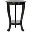 Gray Wood and Stone Round Pedestal Side Table