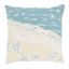 Coastal Blue and Beige Cotton Crab Throw Pillow 20"