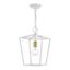 White Glass and Brass 16" Indoor/Outdoor Lantern Pendant