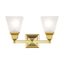 Elegant Polished Brass 2-Light Vanity with Satin Glass Shades