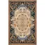 Ivory and Navy Handmade Wool Floral Area Rug