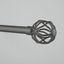 Gunmetal Adjustable Iron Curtain Rod with Open Sphere Finials