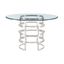 Diaz 48" Round Glass Dining Table with Stainless Steel Base