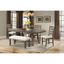 Smokey Walnut Extendable Dining Table Set with Cream Upholstery