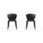 Set of 2 Black Faux Leather Upholstered Dining Chairs