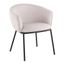 Cream Upholstered Arm Chair with Black Steel Frame