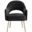 Dublyn Black Velvet Accent Chair with Gold Legs