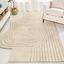 Ivory and Beige Abstract Handwoven Wool Area Rug, 5 ft. x 8 ft.