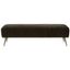 Salome 60'' Black Velvet Transitional Bench with Brass Accents