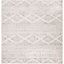 Ivory Grey Geometric 3' Square Hand-Knotted Accent Rug