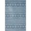 Blue and Ivory Floral Cotton Flat Woven Area Rug