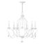 Antique White Crystal 6-Light Steel Chandelier