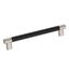 Brushed Nickel and Black Modern Industrial Cabinet Pull