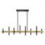 Denmark 8-Light Bronze and Brass Linear Chandelier