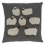 Gray Embroidered Cotton Square Pillow Cover 15.5"