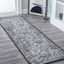 Reversible Black/Ivory Synthetic Boho Vintage Trellis Rug