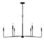 Salerno Matte Black Rustic 6-Light Chandelier (42" W x 25" H)