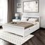 White Pine Queen Bed Frame with Storage Drawers and Headboard