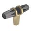 London Black Chrome and Golden Champagne Cabinet Knob