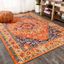 Boho Medallion Orange/Blue Reversible Kids Area Rug 4' x 6'