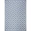 Rectangular Blue and Light Beige Synthetic Easy Care Rug