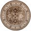 Taupe Floral Round Non-slip Synthetic Rug, 36"