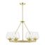 Elegant Willow 6-Light Chandelier with Clear Glass in Satin Brass