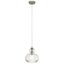 Riviera Brushed Nickel Mini Pendant with Clear Ribbed Glass