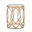 Gaige 16" Round Gold Metal & Glass Eyelet Accent Table