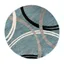 Blue and Gray Abstract Round Synthetic Area Rug