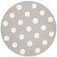 Handmade Tufted Wool Round Kids Play Rug in Grey and Ivory, 59"