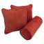 Cardinal Red Microsuede Throw Pillow Set with Bolster