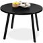 Black Round Mid-Century Modern Dining Table with MDF Top