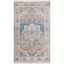 Vintage Blue and Gray Floral Motif Rectangular Area Rug