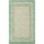 Beige and Green Hand-Tufted Wool Area Rug