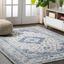 French Country Medallion 4' x 6' Blue/Gray Synthetic Area Rug
