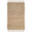 Natural Hand-Woven Jute Area Rug with Fringe, 2'6" x 4'