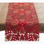 Red Polyester Christmas Tree Cutwork Table Runner